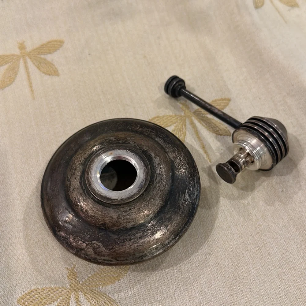 Vintage Metal Miniature / Mini / Small / Handheld / Travel / Camping Oil Lamp.